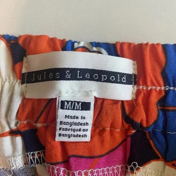 Jules & Leopold Floral Pull On Wide Leg Pants Boho Hippie 70s Size Medium New - Picture 7 of 13